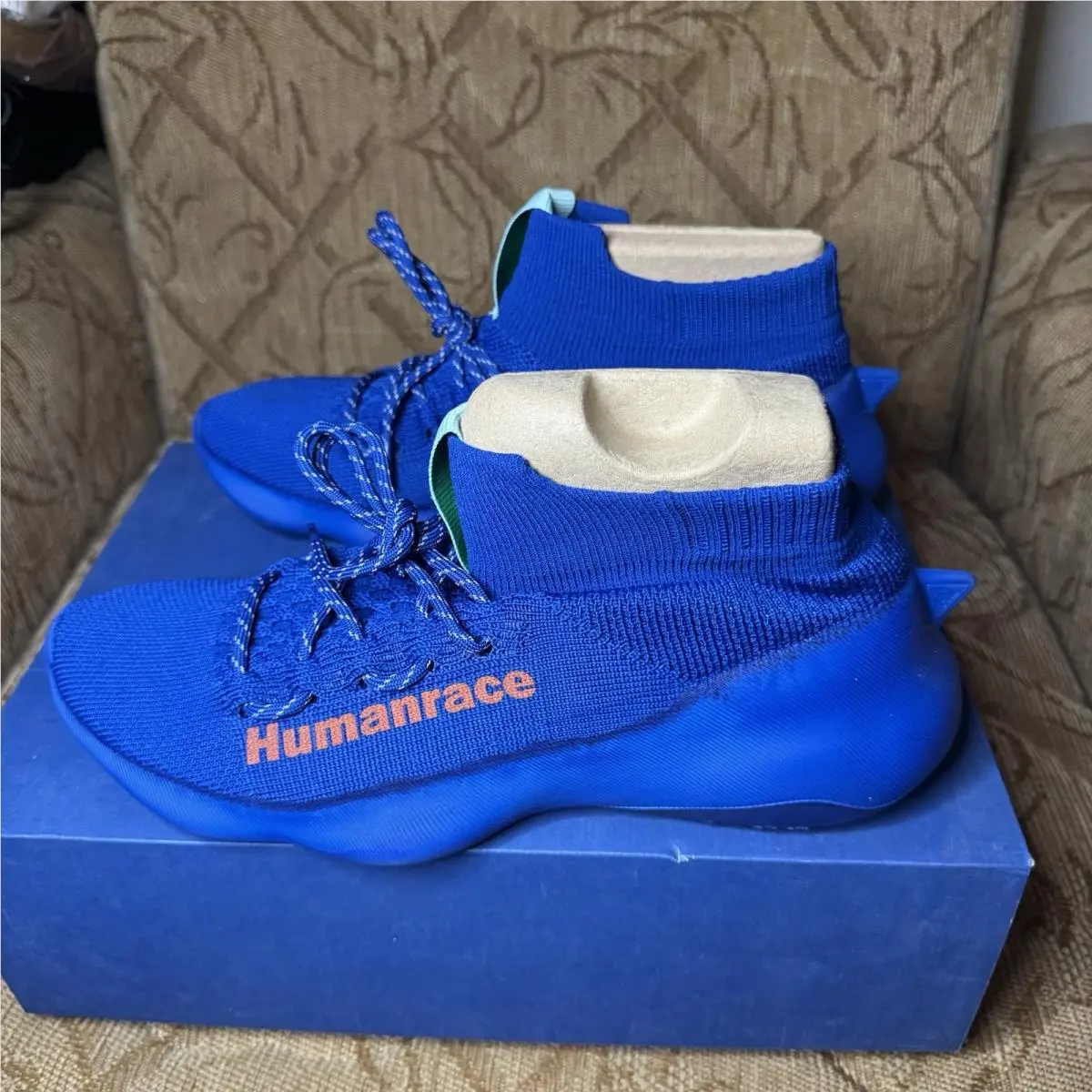 X Pharrell Williams Humanrace Sichona GW4880 Blue - Men`s Size 7.5 by Adidas