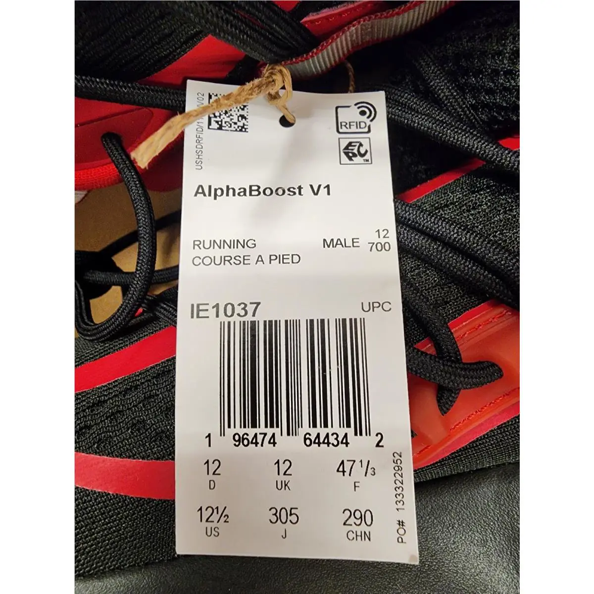 Adidas shoes - adidas AlphaBoost V1 - AlphaBoost - IE1037 - Black (UPC: 196474644342) 7