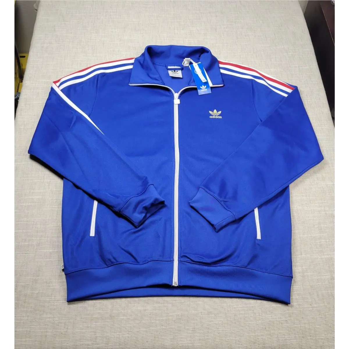 Adidas Beckenbauer Track Jacket 2XL Mens Blue Gold Red White FB Nations France