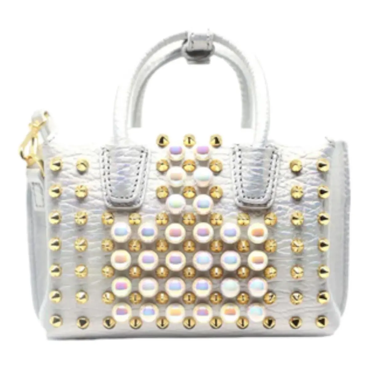 Mcm Milla Pearl Studs Tote X Mini MWT7SMA32WT White White
