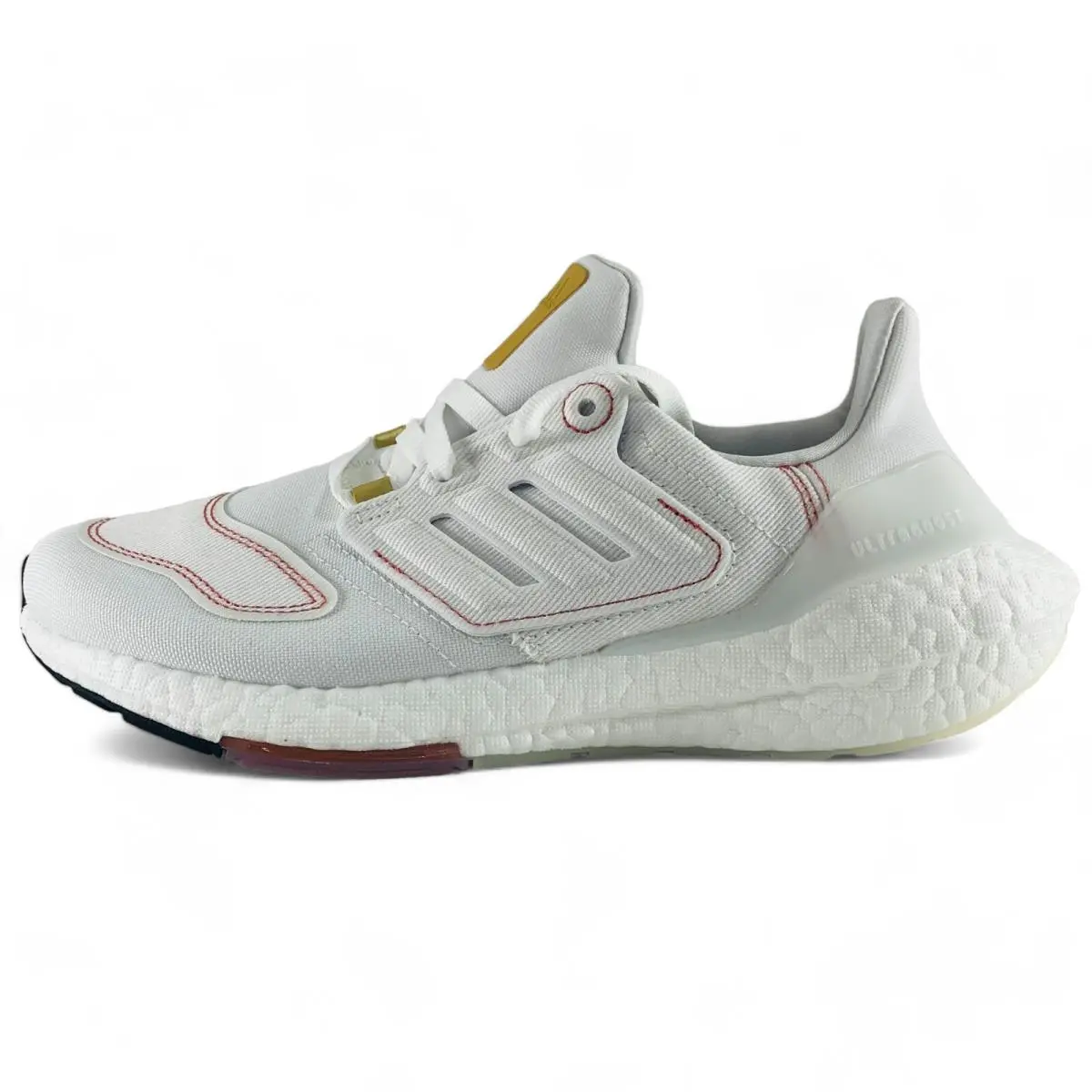 Adidas Ultraboost 22 White Wonder Red Women`s Running Shoes Size 9 GX9147