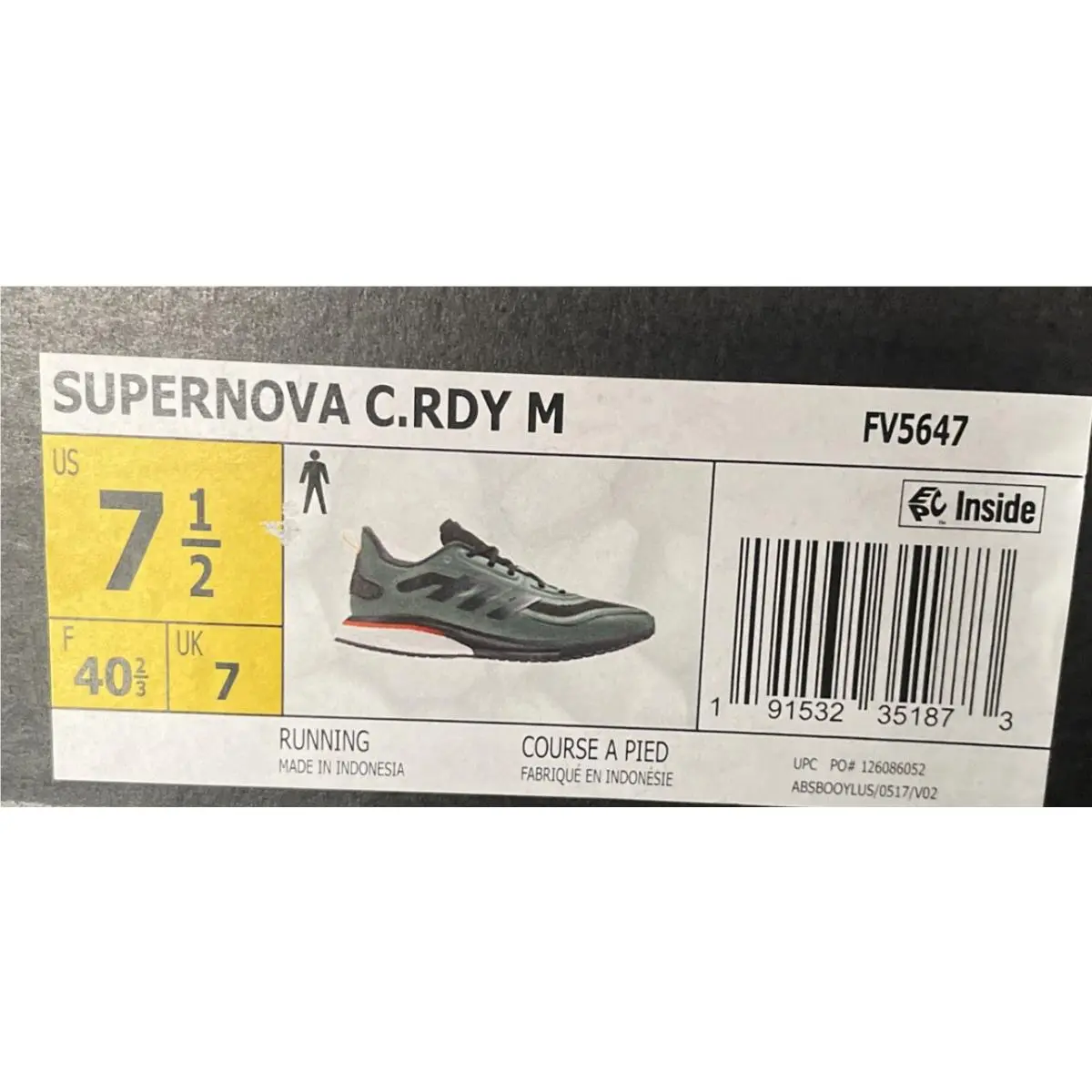 Adidas shoes - SUPERNOVA WINTER.RDY Bounce - SUPERNOVA Bounce - FV5647 - Green Black, Manufacturer: Green (UPC: 0191532351873) 9