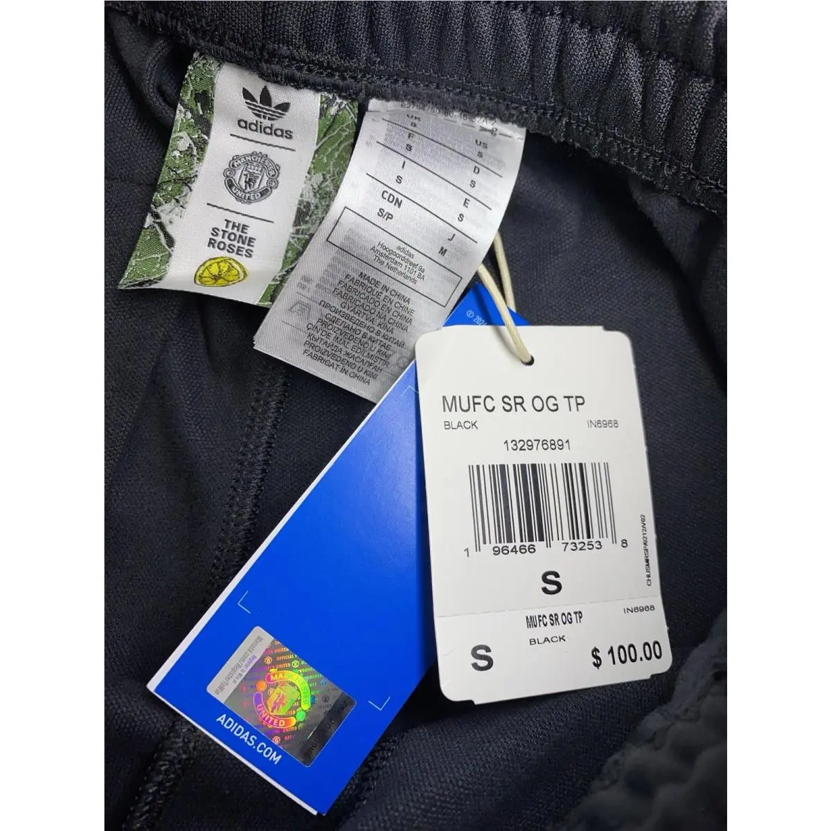Adidas clothing - Manchester United Stone Roses X Adidas Originals Track Pants - IN6968 - Black 2