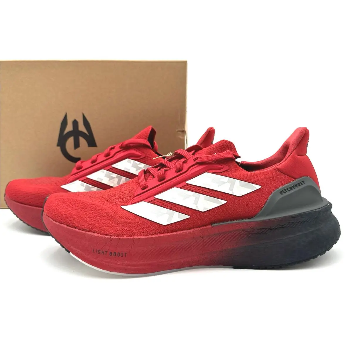 Adidas Mahomes Ultraboost 5X Men`s Size 12.5 Running Shoes JQ2368 Red Grey