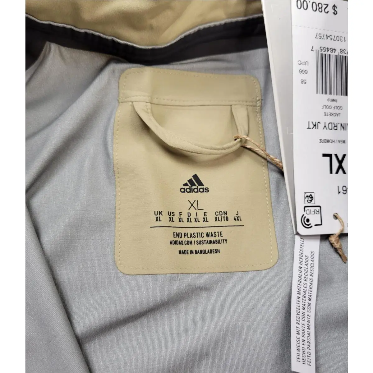 Adidas clothing - Adidas Rain Ready Golf Jacket - HI3461 - Brown Black 9