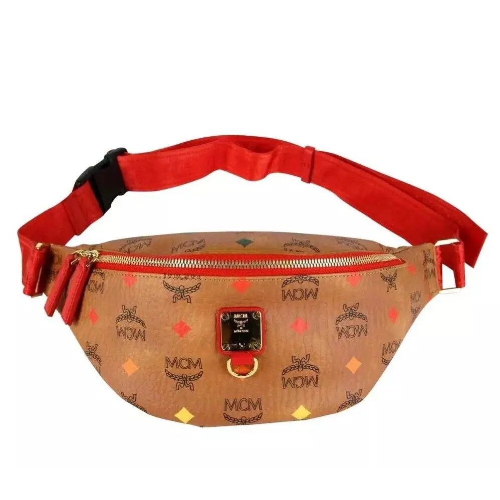 Mcm Cognac Spectrum Stark Belt Bag in Skyoptic Visetos MUZ9SFI26CA001