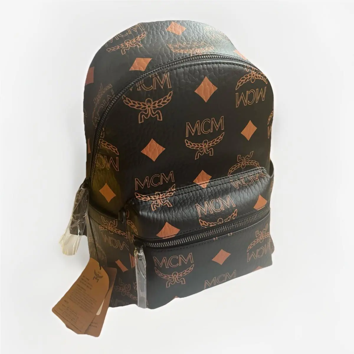 Mcm Men/women/unisex Backpack Stark Maxi Monogrammed Brown Orange/light Brown - Brown