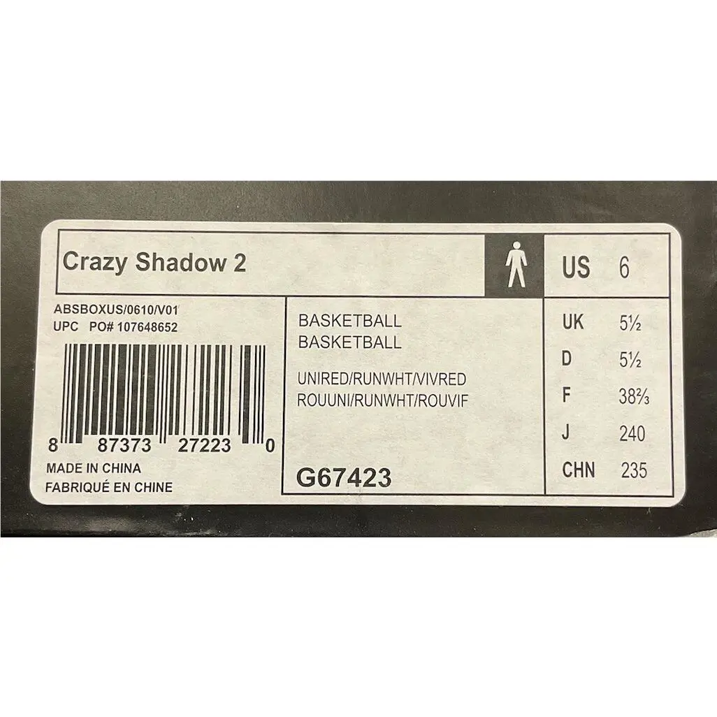 Adidas shoes - adidas Crazy Shadow - Crazy Shadow - G67423 - Red (UPC: 887373272230) 11