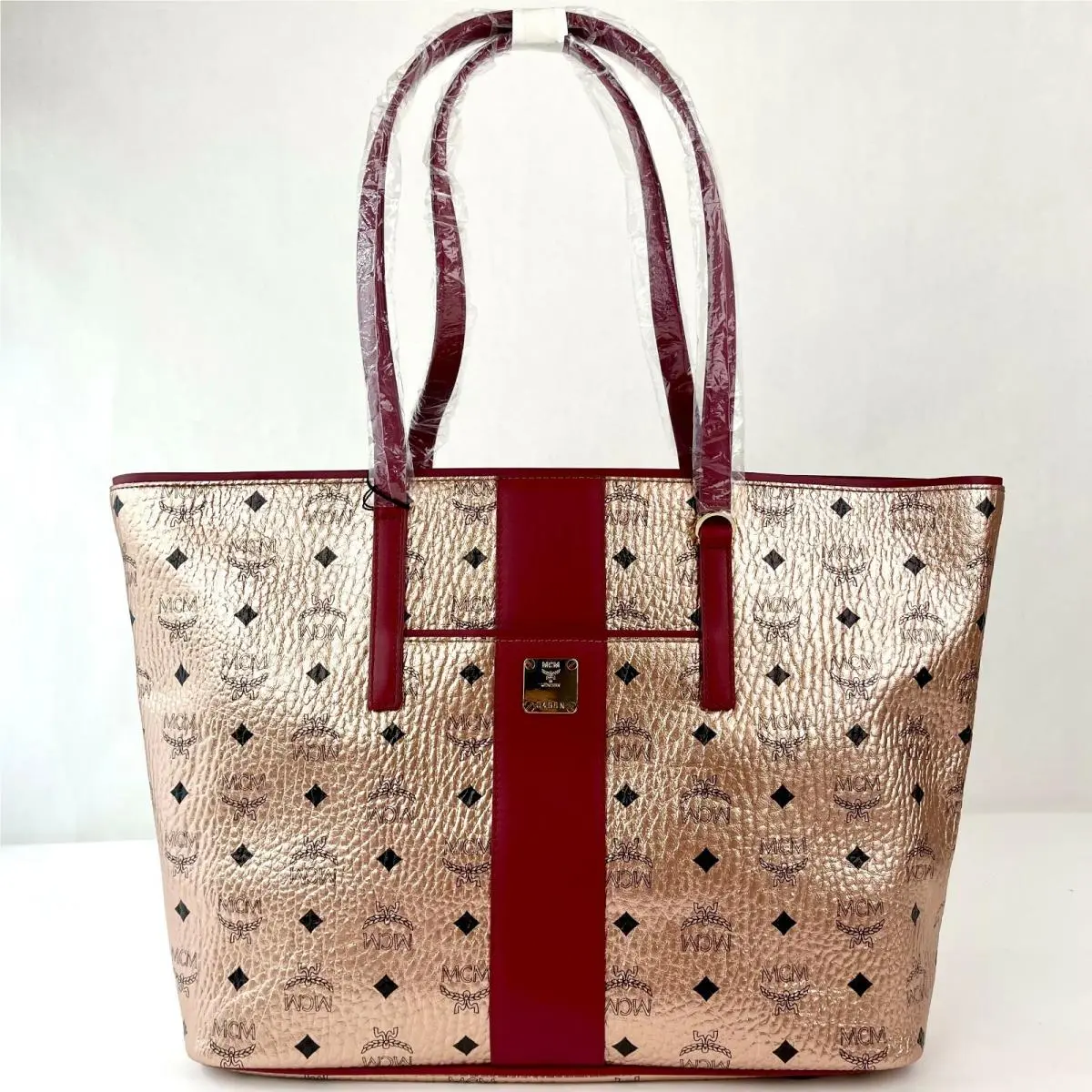Mcm Champagne Gold Monogram Visetos Canvas Medium Tote Bag MWPBAFO01TC001 by MCM