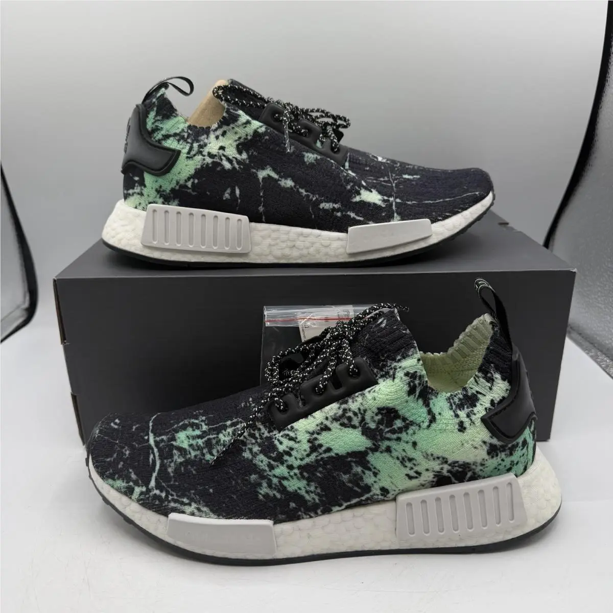 Adidas NMD_R1 PK Primeknit `mint Marble` Black White-green 5 BB7996