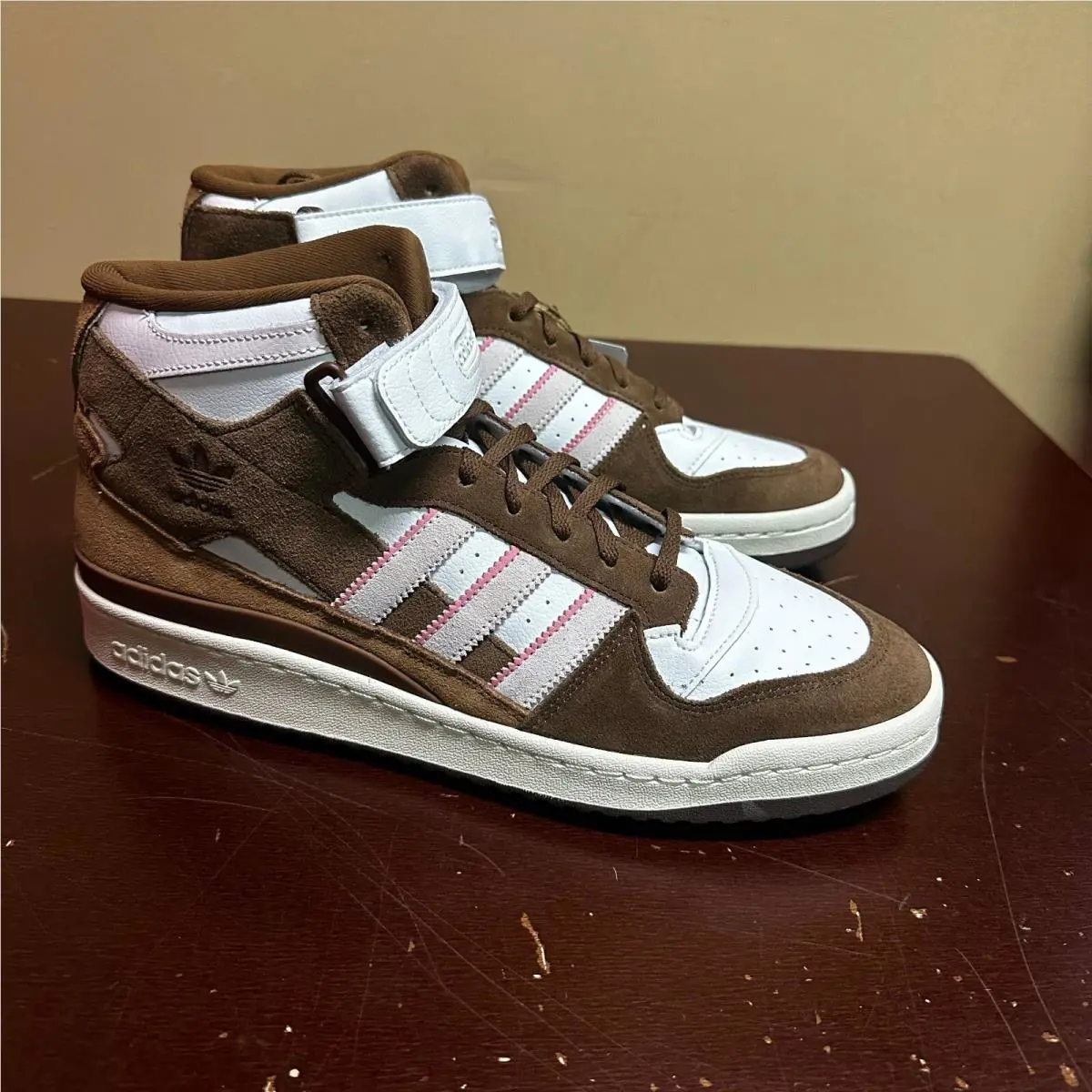Adidas Originals Mens Brown White Forum Mid GY6802 Basketball Shoes Size US 12