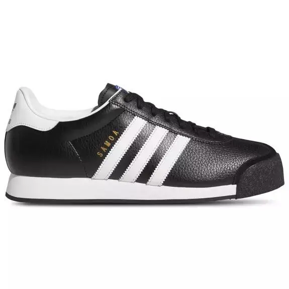 Adidas Originals Mens Samoa Leather Shoes-core Black White-gold 019350 Sz 11