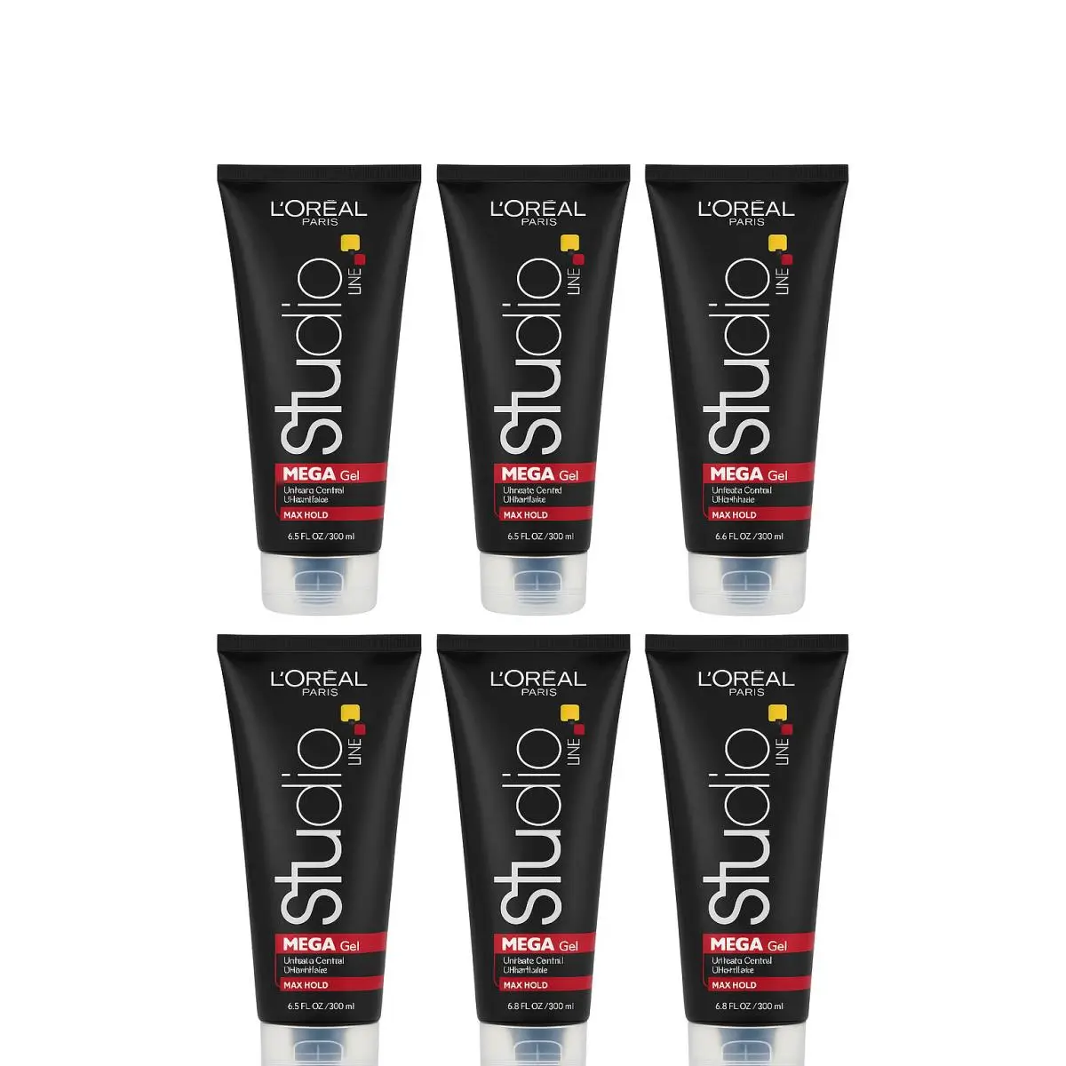 6 Pack- L`oreal Paris Studio Line Mega Gel For Max Hold 6.8 fl oz