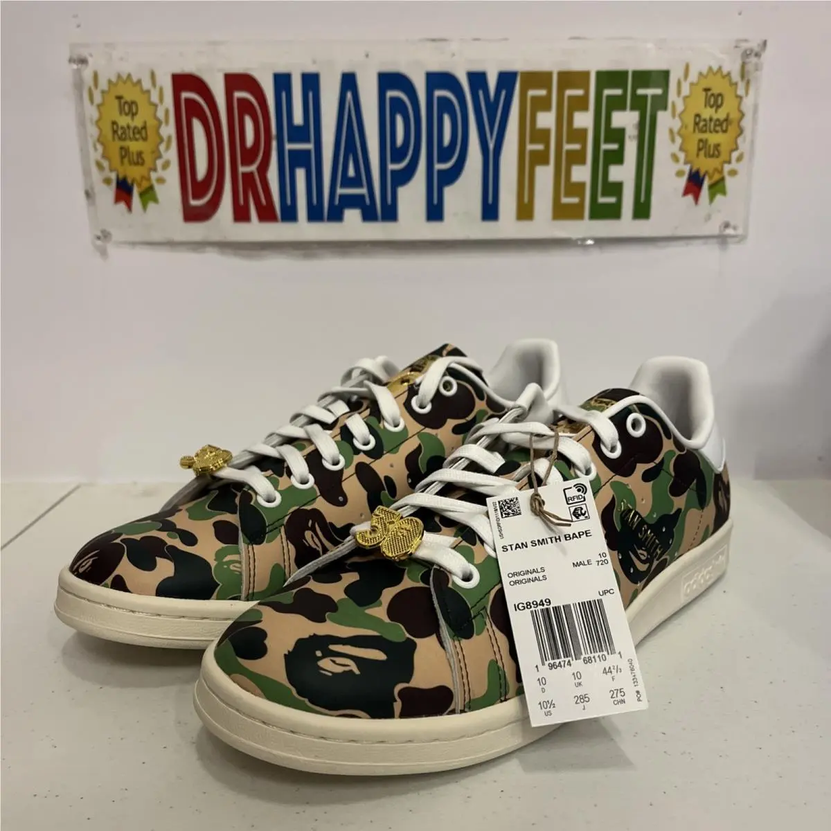 Adidas Originals Stan Smith Bape Men`s Casual Shoes Size 10.5 Camouflage IG8949