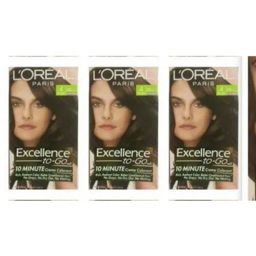 3 L`oreal Excellence To-go 10-Minute Crème Hair Color Dark Brown 4 Natural