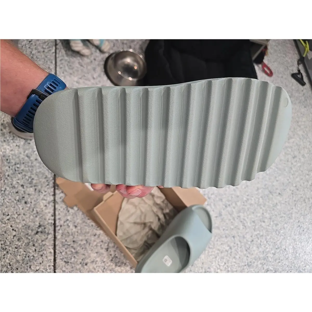 Adidas shoes - yeezy slide - yeezy slide - ID5480 - Sea Salt, Manufacturer: Carbon Beluga/Steeple Gray/Solar Red 2