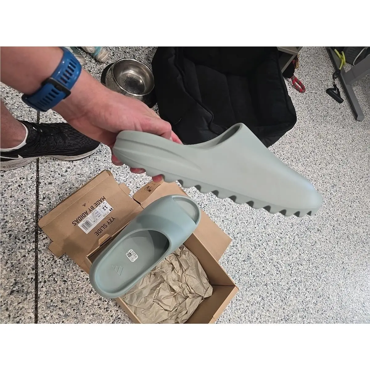 Adidas shoes - yeezy slide - yeezy slide - ID5480 - Sea Salt, Manufacturer: Carbon Beluga/Steeple Gray/Solar Red 3