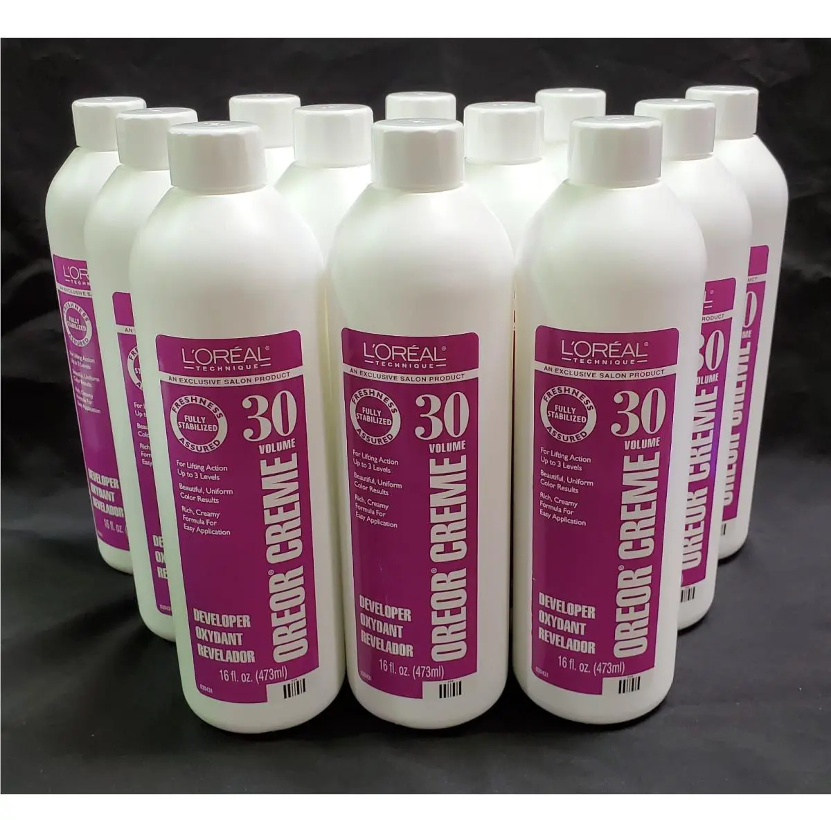 L`oreal Oreor Creme 30 Volume Developer 16 oz - Pack of 12