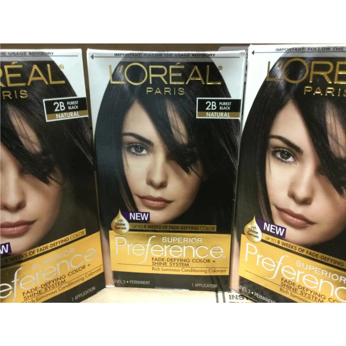 Lot OF 3 - L`oréal Superior Preference Hair Color Dye 2B Purest Natural Black