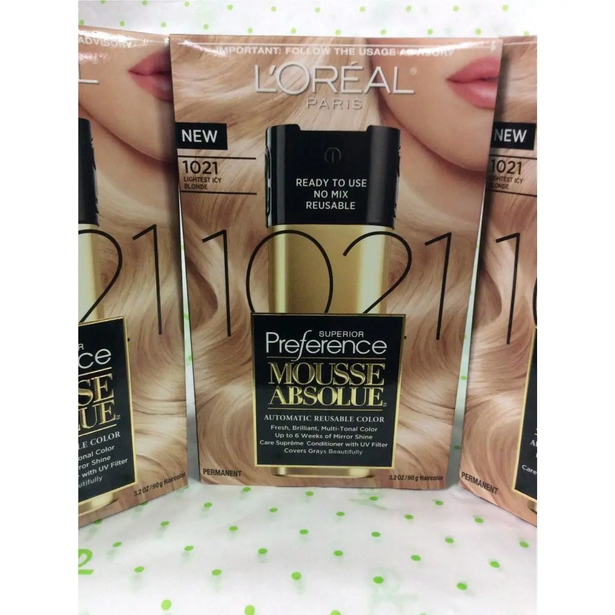 3 X L`oreal Paris Superior Preference Mousse Absolue 1021 Lightest Icy Blonde