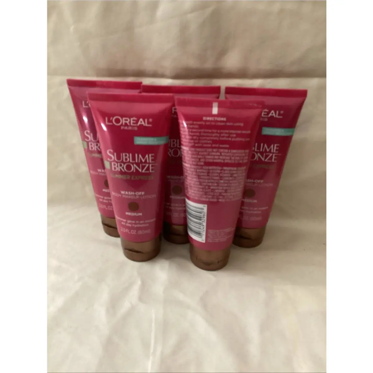 5x Loreal Sublime Bronze Medium Wash-off Body Makeup Lotion 2fl Each Rare