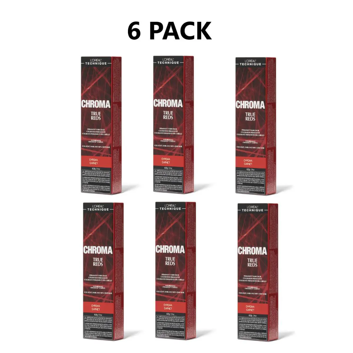 6 Pack Loreal Technique Chroma True Reds Perm. Haircolor Cayenne 1.74oz 49.29g