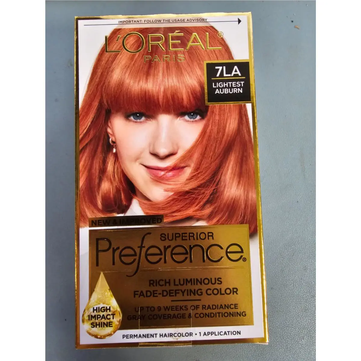 3 Pack L`oreal Preference Fade-defying Hair Color + Shine 7LA Lightest Auburn
