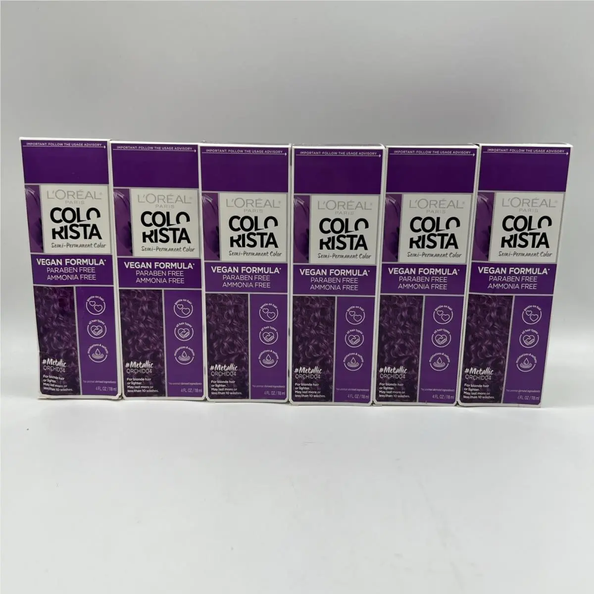 L`oreal Colorista Semi Permanent Hair Color Metallic Orchid 6 Pack