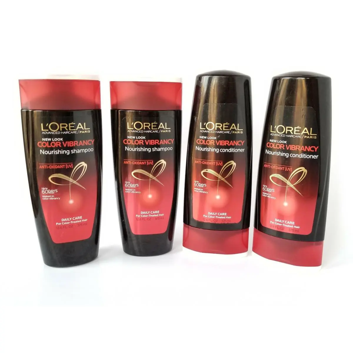 4 Pack 12.6oz L`oreal Advanced Color Vibrancy Anti Oxidant Shampoo Conditioner