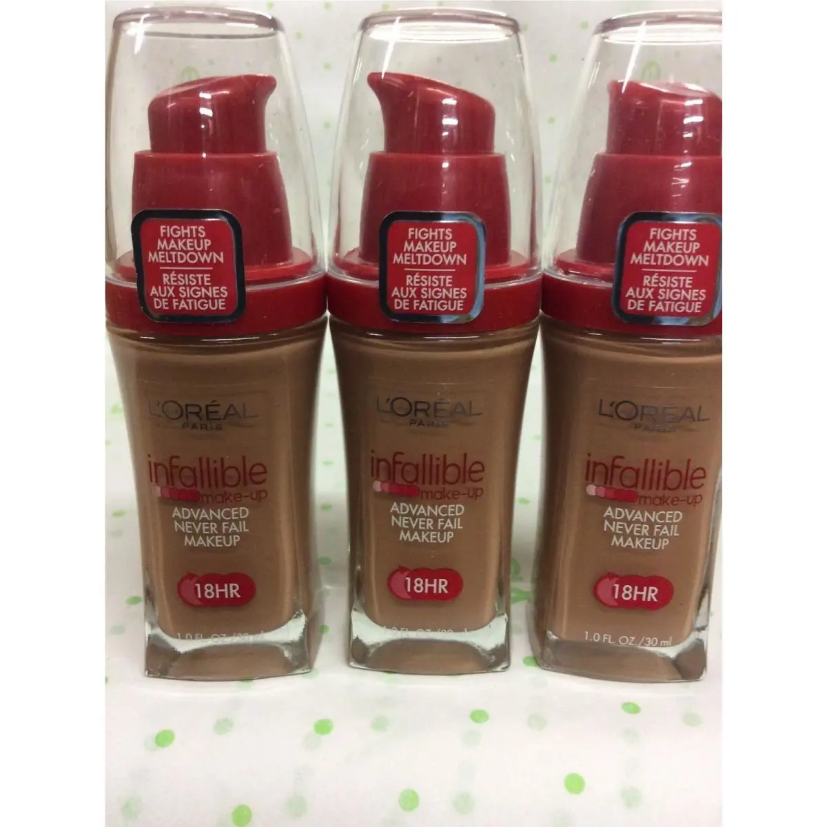 3 X L`oreal Infallible Advanced Never Fail Makeup Foundation Classic Tan 619
