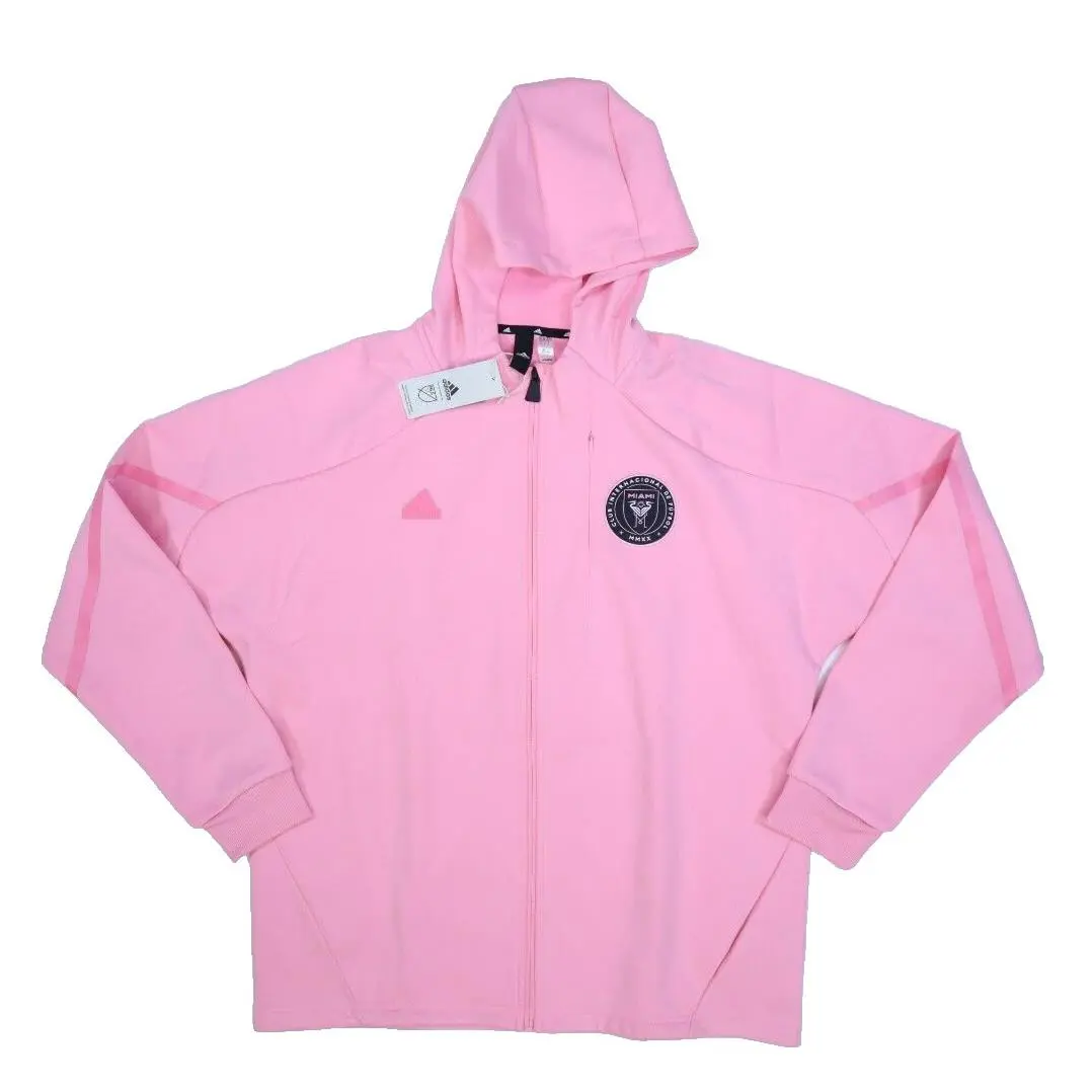 Adidas Pink Inter Miami CF 2024 Anthem Travel Full Zip Hoodie Sweatshirt Mens XL