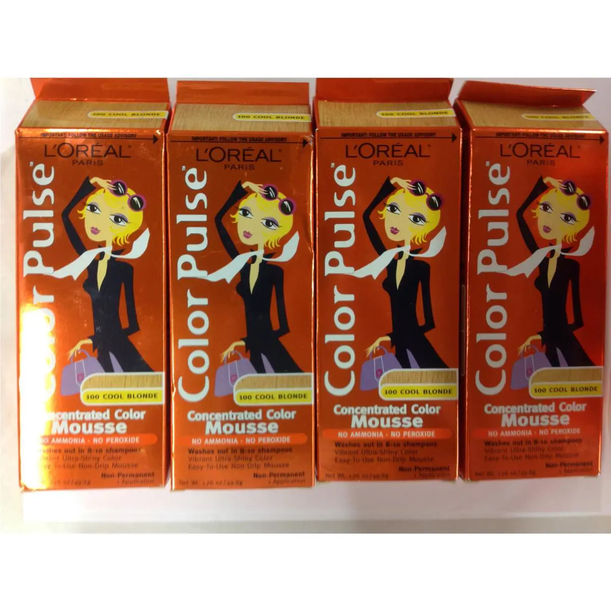 10 X L`oreal Color Pulse Concentrated Color Mousse Cool Blonde 100 New