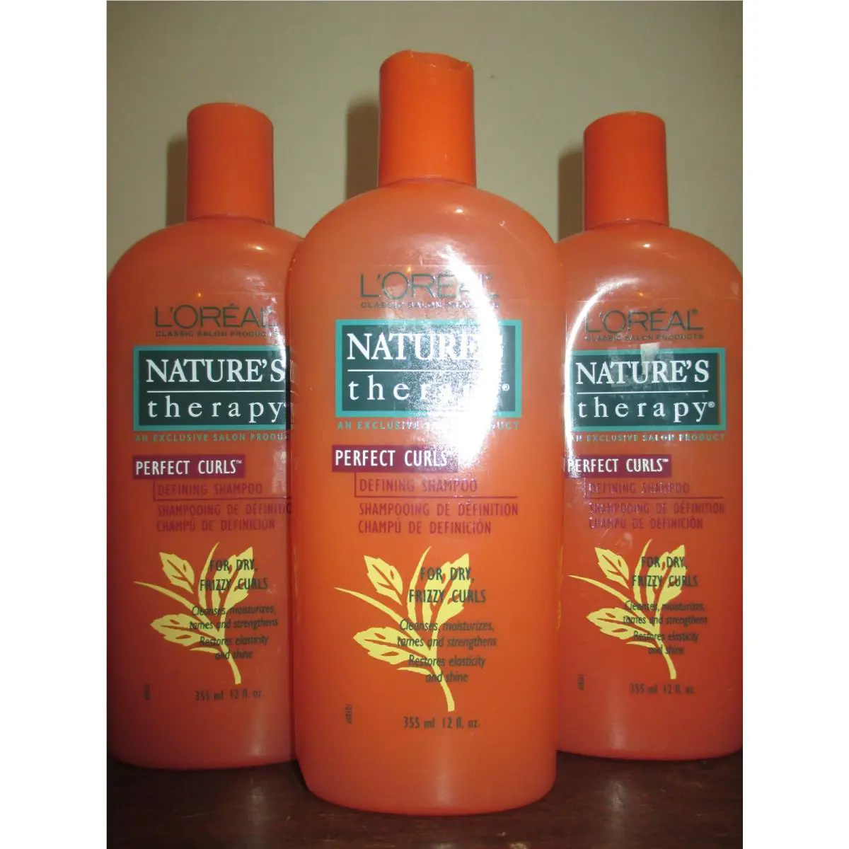 Lot of 3 L`oreal Nature`s Therapy Perfect Curls Defining Shampoo 12 oz