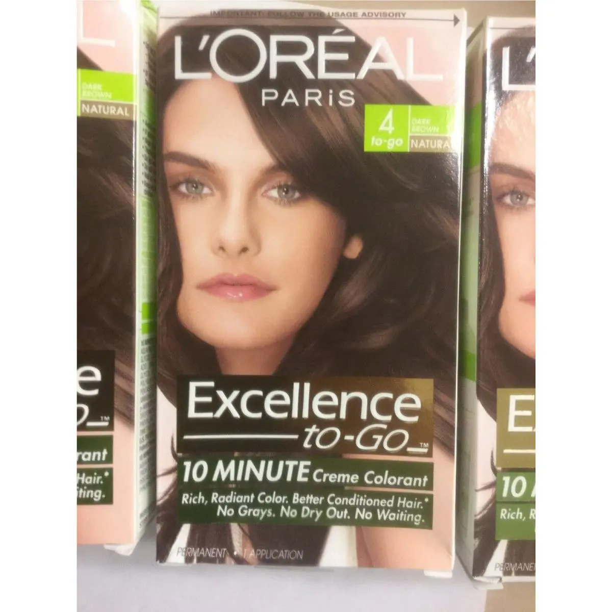 3 X L`oreal Excellence To-go 10-Minute Crème Coloring Dark Brown 4 Natural