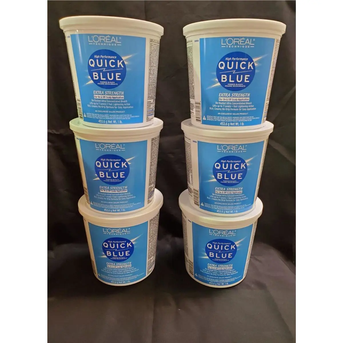 L`oreal Quick Blue Extra Strength Powder Hair Bleach 1 lb 6 Pack
