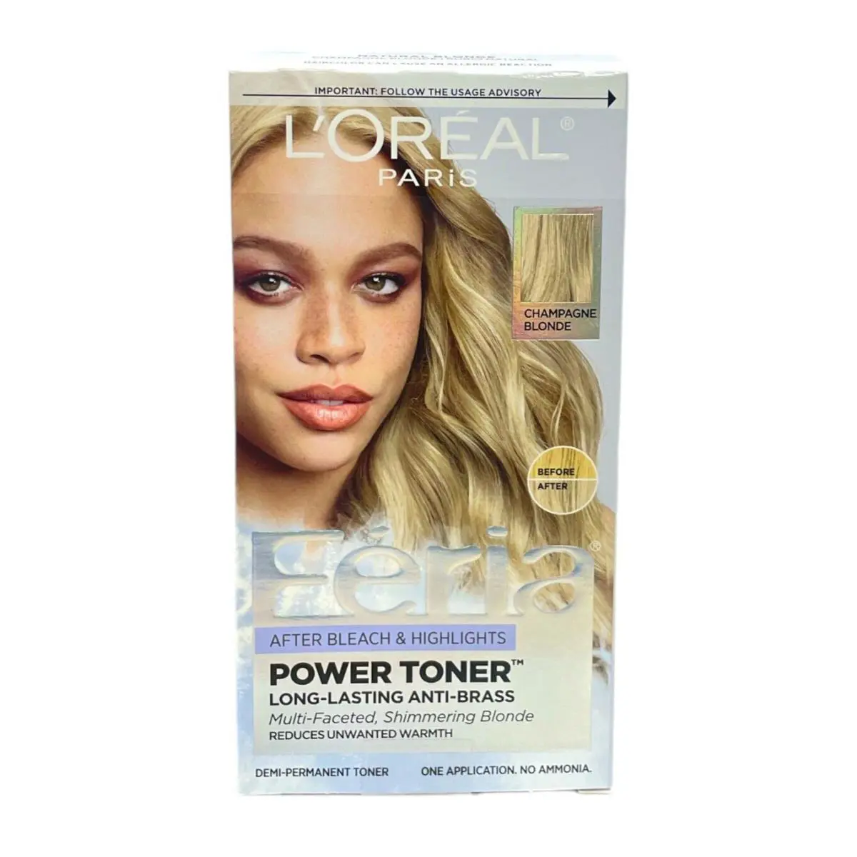 L`oreal Feria Powder Toner Long-lasting Anti-brass Champagne Blonde Lot Of 3