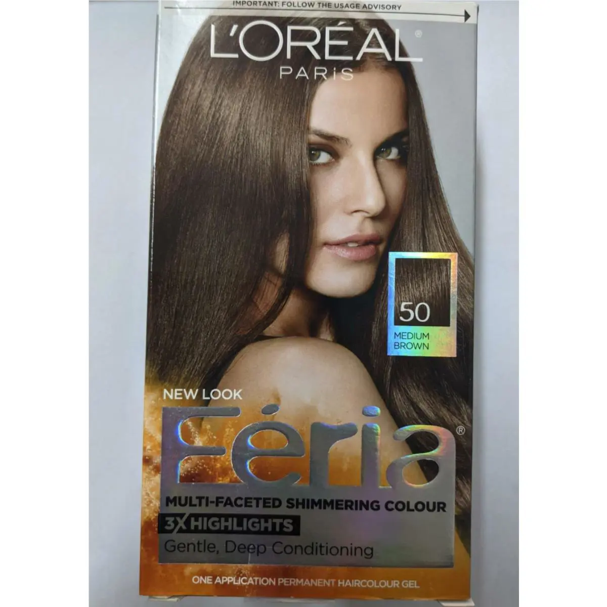 6 Pack L`oreal Paris Feria Multi-faceted Shimmering Hair Color 50 Medium Brown
