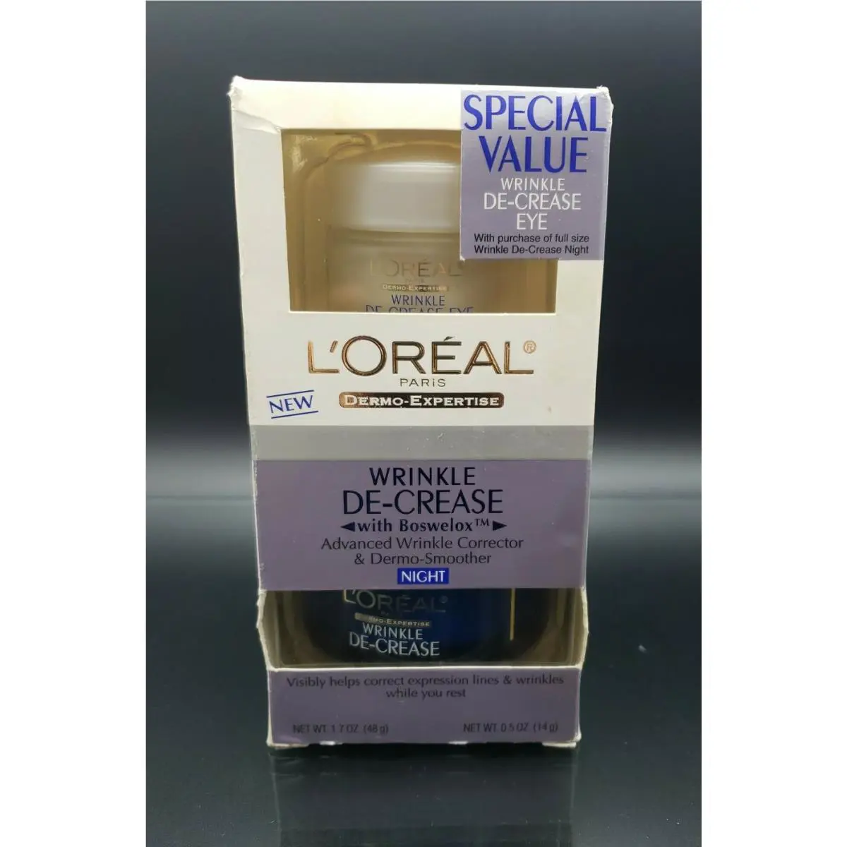 L`oréal L’oreal Wrinkle De-crease Night Cream 1.7 oz De-crease Eye Cream 0.5 oz