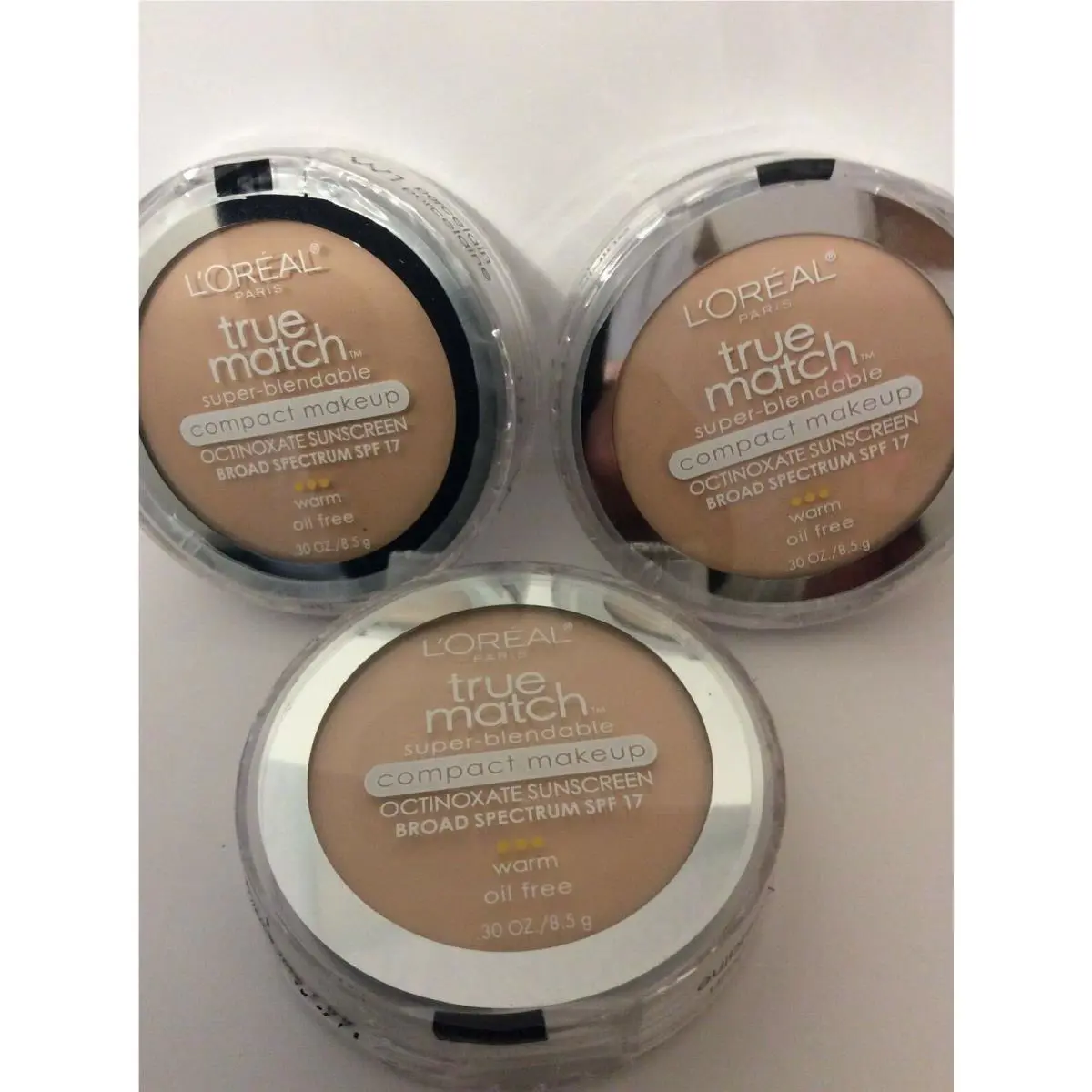3 X L`oreal True Match Super-blendable Compact Makeup Spf 17 W1 Porcelain New