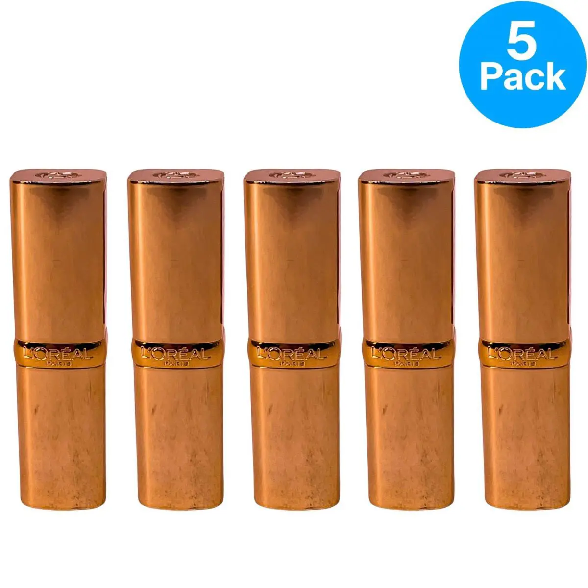 L`oreal Colour Riche Lipstick 410 Volcanic Red 0.13 oz - 5 Pack Bundle Set