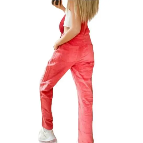 Adidas Originals Tactile Pink Corduroy Dungaree Overalls GU3001 Women SZ Small