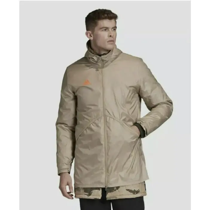 Men`s Adidas Tan Adv Laycoat Reversible Khaki Camouflage Size XL EI7398