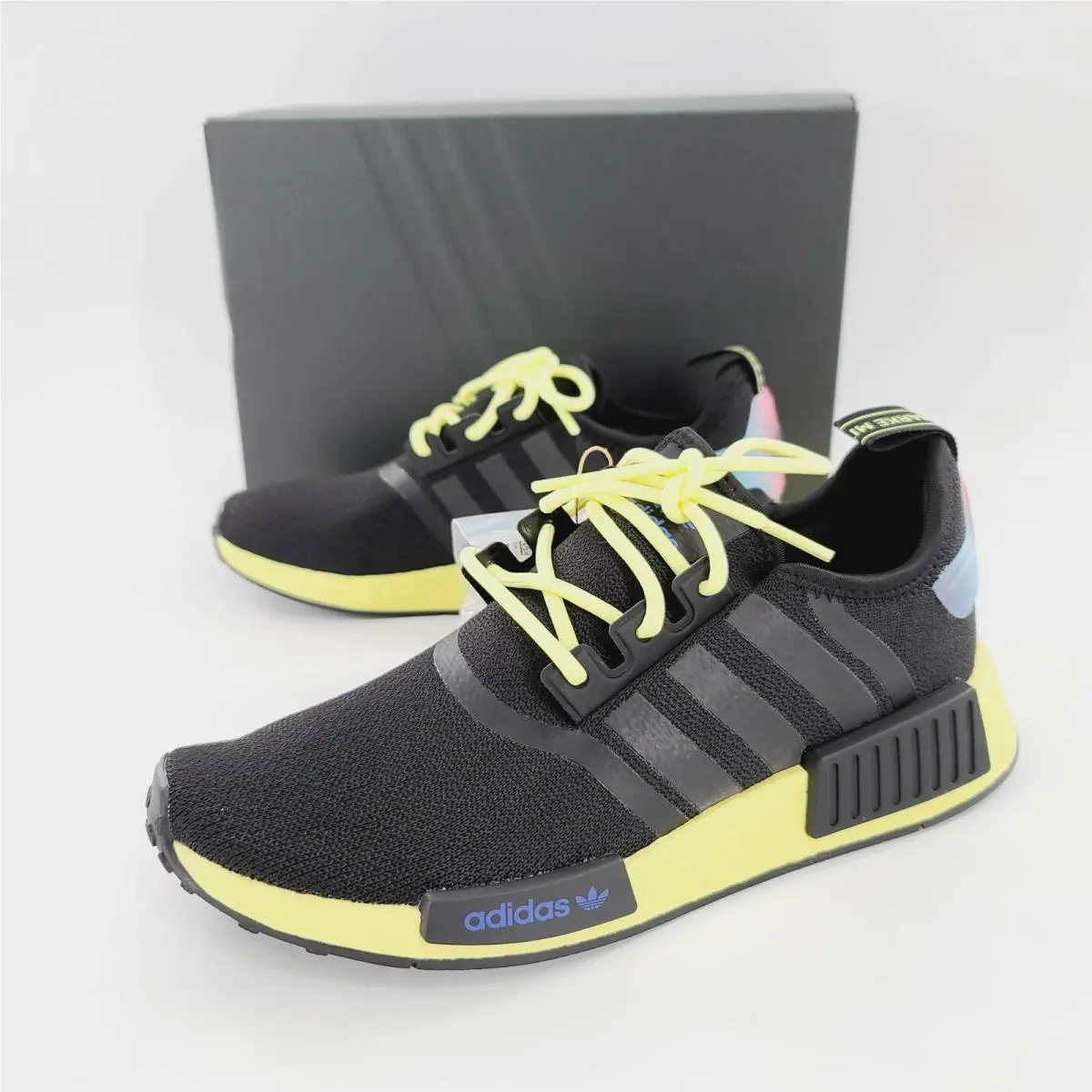 Adidas Originals NMD_R1 Junior Core Black Pulse Yellow Shoes GW6018 Size 6.5