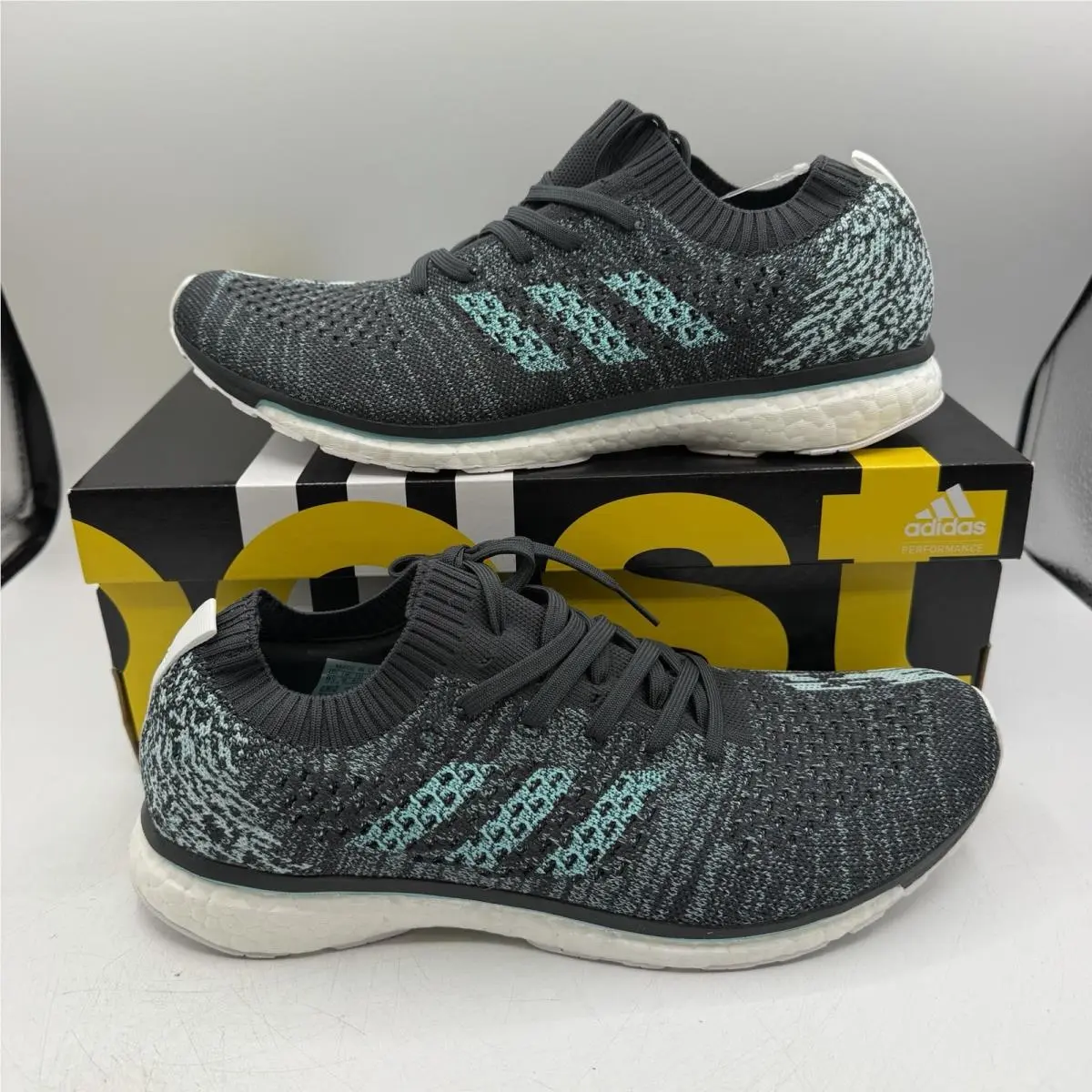 Adidas Parley x Adizero Prime Boost Shoes Mens Sz 9.5 Carbon/blue Sprint DB1252