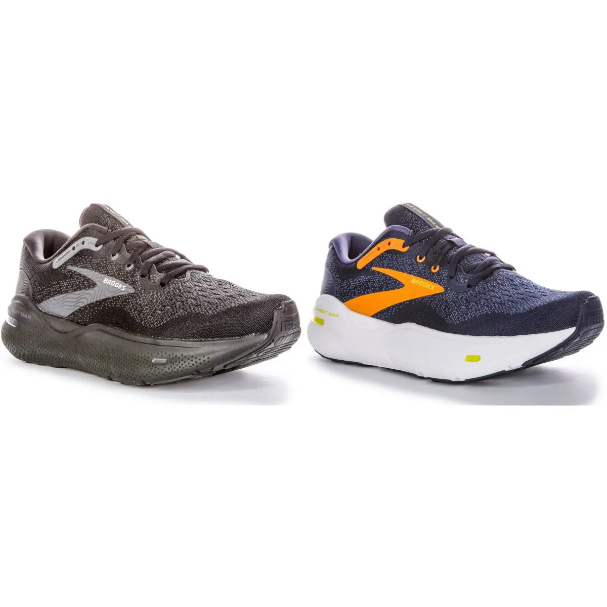 Brooks Ghost Max Soft Cushion Stable Ride Mens Sneaker In Navy Yellow US 8 - 12 - NAVY YELLW