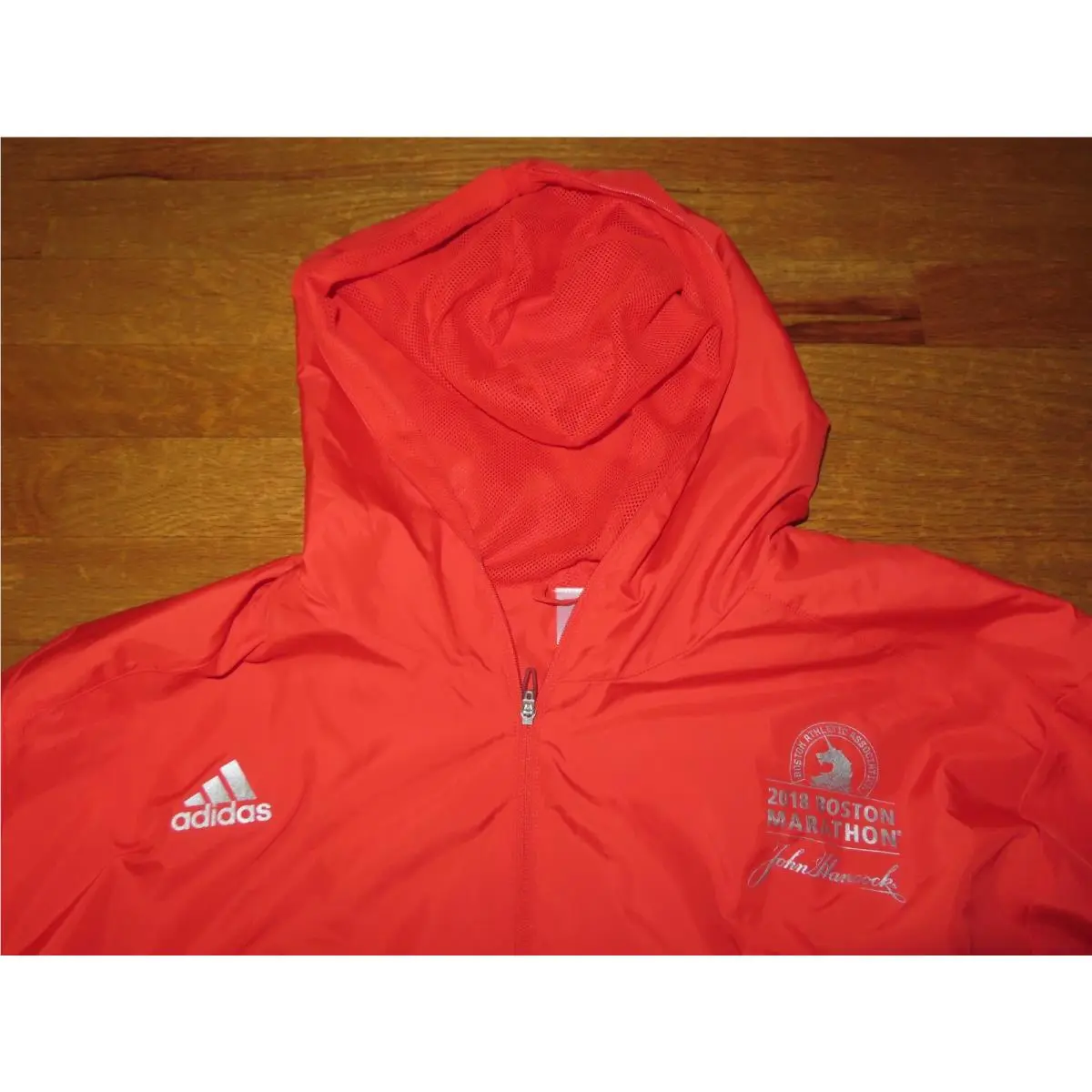 April 2018 Adidas 122nd B.a.a. Boston Marathon XL Jacket w/ Hood Org