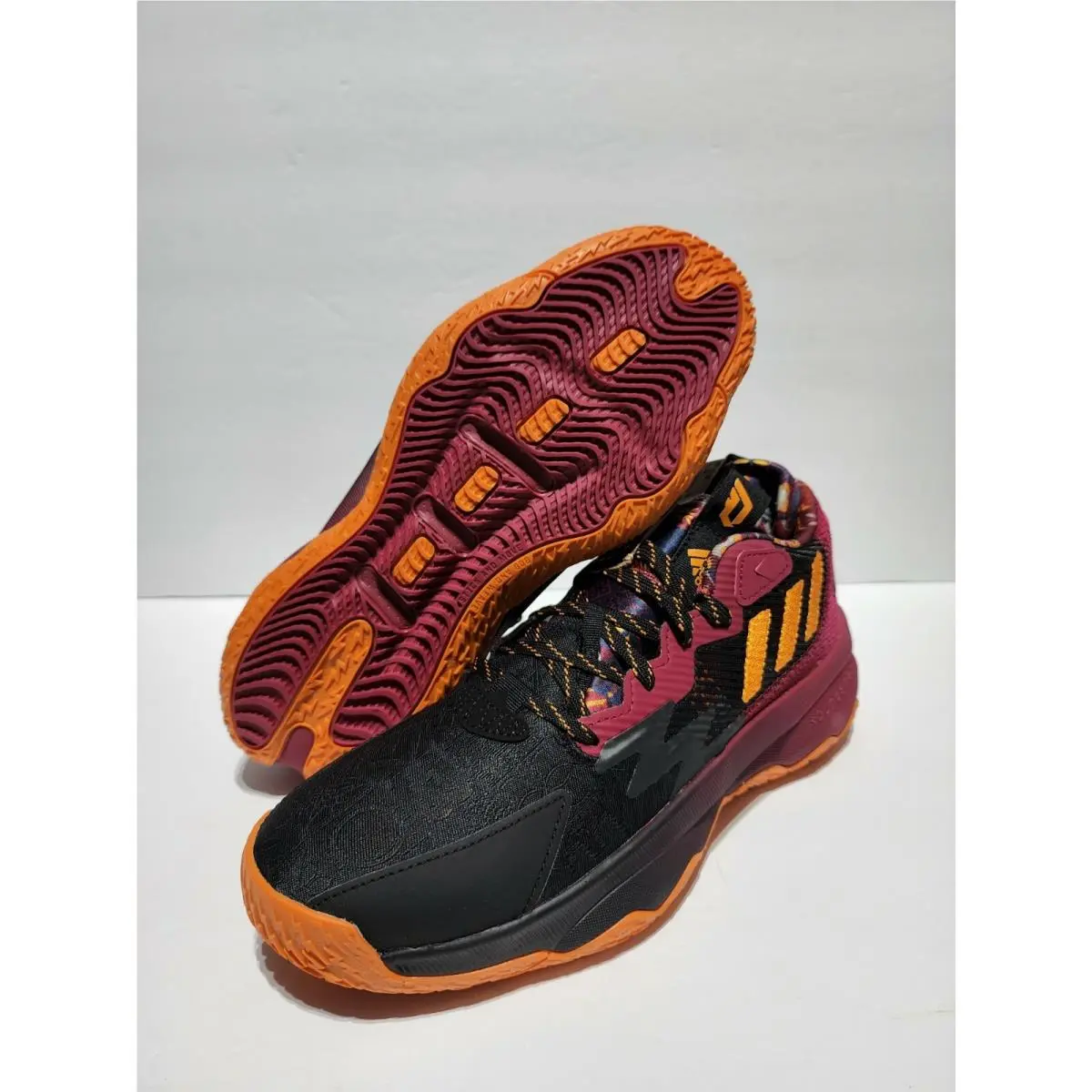 Adidas Dame 8 Lillard Cny Basketball Shoes Black Maroon GW1816 Men’s Sz 8 Wmn 9