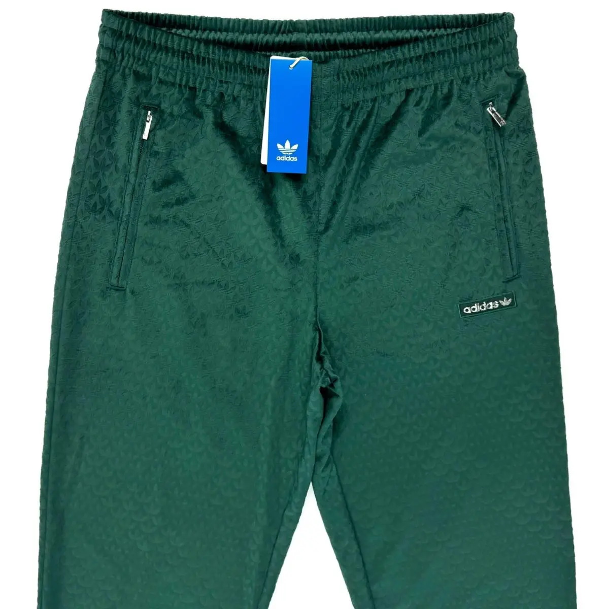 Adidas Monogram Track Pants Velour Trefoil Green IZ2532 Mens Medium