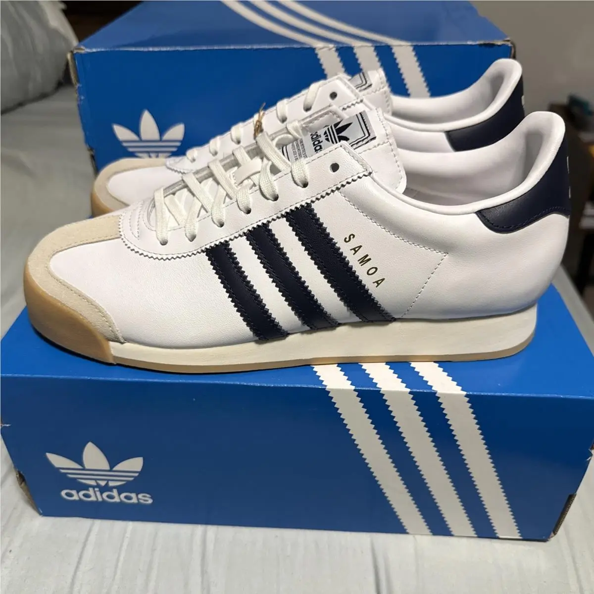 Adidas Originals Samoa Size 10 Men’s Sneakers White Navy Style IF7164