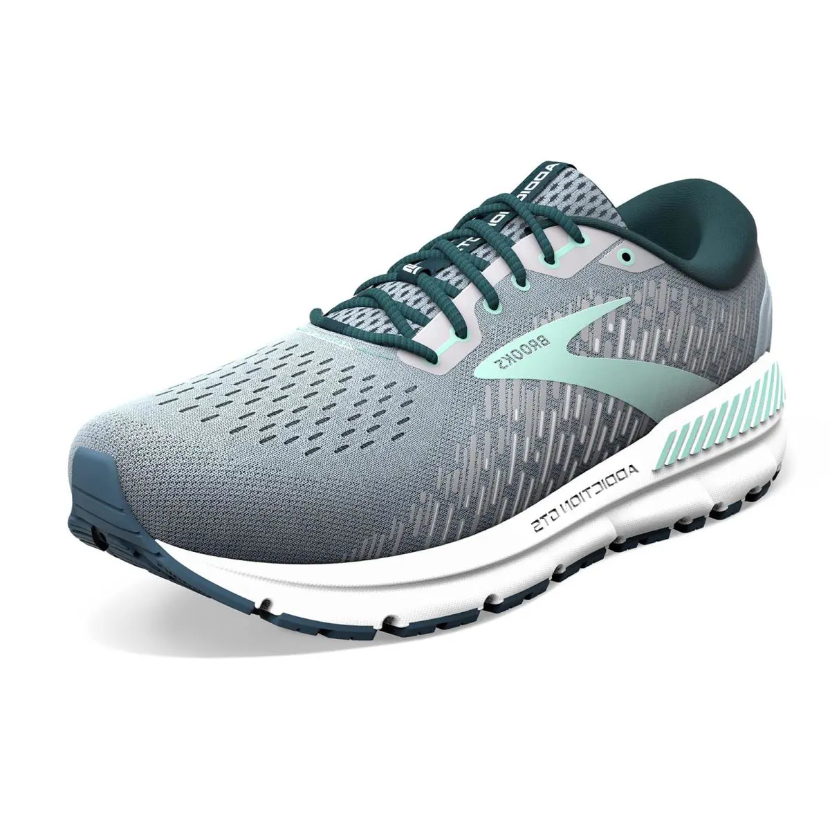 Brooks Women`s Addiction Gts 15 Supportive Running Shoe - Grey/Navy/Aqua